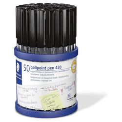 Tub of 50 medium stick pens in black