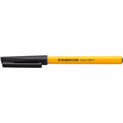 STAEDTLER Medium Stick 430 F-9 Ballpoint Pen Fine, Black, Box of 10