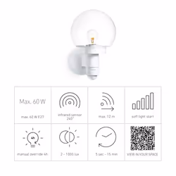 Steinel L 115 S white - Sensor-switched outdoor light with crystal glass, 240? motion detector, max. 12m reach, max. 60W - Additional view 3