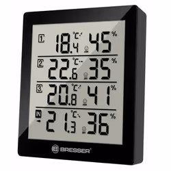 Bresser Optics 7000020CM3000, Electronic environment thermometer, Indoor/outdoor, F, °C, Digital, Black, White, Plastic
