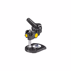 Microscope 20x Illumination for observing stones, coins, leaves or similar including two-tone object plate and sturdy transport case.