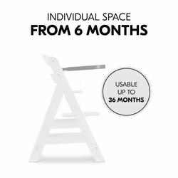 Alpha+ Wooden Tray, Grey - FSC Sustainable Certified Beechwood, Elevated Highchair Tray, Easy to Clean