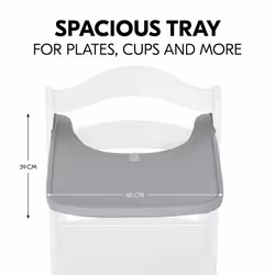 Alpha+ Wooden Tray, Grey - FSC Sustainable Certified Beechwood, Elevated Highchair Tray, Easy to Clean