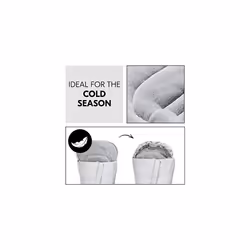 Universal Footmuff, Winter Grey - For Pushchairs, Strollers, Prams & Buggys, Warm & Soft Fleece, Machine Washable