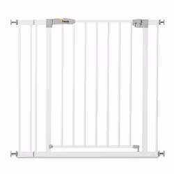 Safety Gate for Doors and Stairs Open N Stop KD incl. 9 cm Extension / Pressure Fit / 84 - 89 cm Large / Metal / White