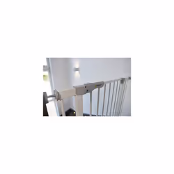 Safety Gate for Doors and Stairs Autoclose N Stop incl. 9 cm Extension / Self-Closing / Pressure Fit / 84 - 89 cm Large / Metal / White