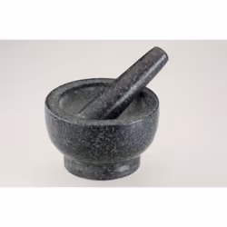 Pestel and Mortar, Heavy and Durable Granite, 14x17x9.5cm, Dark Speckled Grey