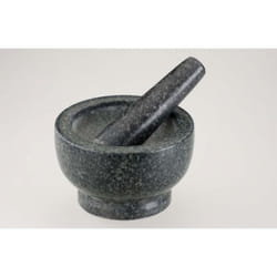 Pestel and Mortar, Heavy and Durable Granite, 14x17x9.5cm, Dark Speckled Grey