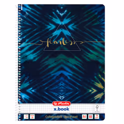 Herlitz New Batik Fearless, Pattern, Blue, Navy, A4, 80 sheets, 70 g/m², Squared paper