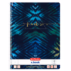 Herlitz New Batik Fearless, Pattern, Blue, Navy, A4, 80 sheets, 70 g/m², Lined paper