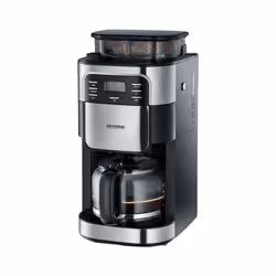 Severin KA 4810, Drip coffee maker, 1.4 L, Coffee beans, Ground coffee, Built-in grinder, 1000 W, Black, Stainless steel