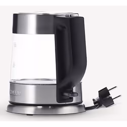 Severin WK 3468 electric kettle 1 L 2200 W Black, Stainless steel, Transparent
