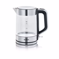 Severin WK 3420, 1.7 L, 2200 W, Black, Stainless steel, Transparent, Glass, Stainless steel, Water level indicator, Overheat ...