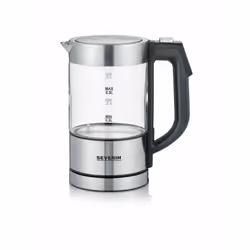 Severin WK 3458, 0.5 L, 1100 W, Black, Transparent, Glass, Stainless steel, Adjustable thermostat, Water level indicator