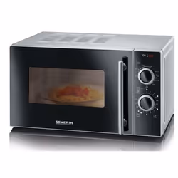 Severin MW 7771, Countertop, Combination microwave, 20 L, 700 W, Rotary, Black, Silver