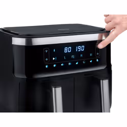 Severin FR 2453 fryer Double 3.25 L Stand-alone 2850 W Hot air fryer Black, Silver - Additional view 5