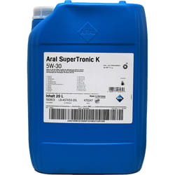 Aral Supertronic K 5W-30 20l Engine oil 15DBC5 VOLKSWAGEN: Golf 5, Golf 7, Polo V Hatchback, BMW: 5 Saloon, 3 Saloon, 1 Hatchback, AUDI: A6 C7 Avant