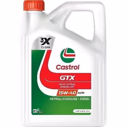 Engine oil; CASTROL; GTX A3/B3; 15W-40 4 Mineral Oil; for VOLKSWAGEN, FIAT, MITSUBISHI, BMW, ALFA ROMEO