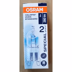 2 X OSRAM HALOGEN 25W OVEN RATED G9 300 DEGREE PUSH FIT LOOP PINS