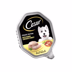Cesar Classics Terrine Dog Food Tray Chicken & Turkey in Loaf 150g (Pack of 14)