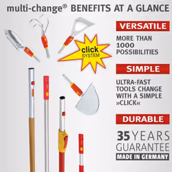 WOLF-Garten UIMC Multi-Change Leaf Rake Lawn Care Tool Head, Red