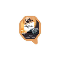Sheba Fine Recipes with Turkey in Sauce â Wet cat food trays for adult cats â 22 x 85 g