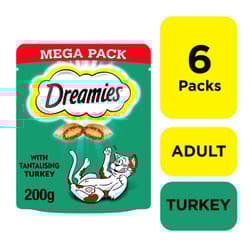 6 x 200g Dreamies Cat Treats with Turkey Mega Pack
