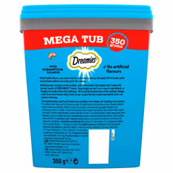 Dreamies Adult 1+ Cat Treats With Salmon 700g (2x350g Tubs) Cat Biscuit