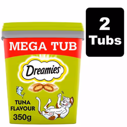 Dreamies Adult 1+ Cat Treats With Tuna 700g (2x350g Tubs) Cat Biscuit