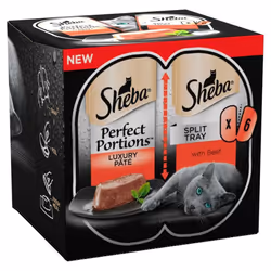 48 x 37.5g Sheba Perfect Portions Luxury Adult Wet Cat Food Trays Beef in Loaf