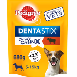 Pedigree Dentastix Chewy Mini Small Medium Dog Treats Beef 10 x 68g