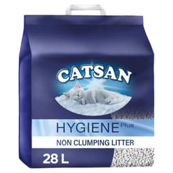 28L Catsan Hygiene Plus Non Clumping Cat Litter 28 Litres Odour Control (2x 14L)