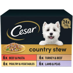 24 x 150g Cesar Country Kitchen Dog Food Trays Special Selection in Gravy