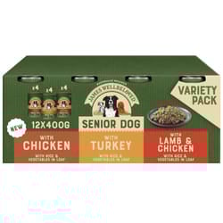 12 x 400g James Wellbeloved Senior Wet Dog Food Tins Chicken Turkey Lamb in Loaf