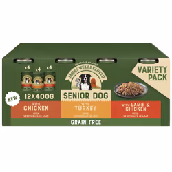 12 x 400g James Wellbeloved Grain Free Senior Dog Food Tins Chicken Turkey Lamb