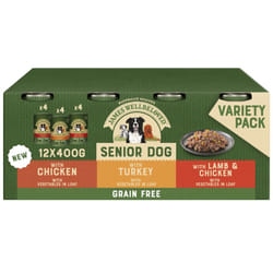 12 x 400g James Wellbeloved Grain Free Senior Dog Food Tins Chicken Turkey Lamb