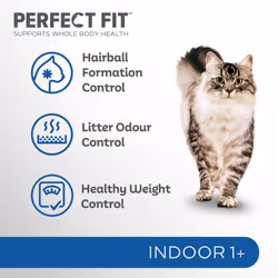 Indoor Adult 1+ Complete Dry Cat Food for Adult Cats Aged 1+ Years, Rich in Chicken, 1 Bag (7 kg)