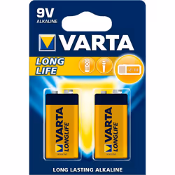 VARTA Alkaline 9V Longlife Batteries - Pack of 2