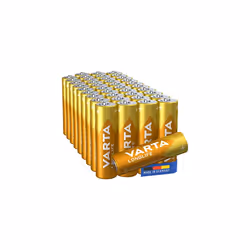 AA batteries, pack of 40, long-life, alkaline, 1.5 V, for remote controls, radios, clocks, made in Germany