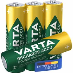 Varta 05716, Rechargeable battery, AA, Nickel-Metal Hydride (NiMH), 1.2 V, 4 pc(s), 2600 mAh