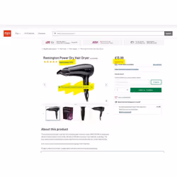 Remington D3010 Power Dry 2000w Hairdryer