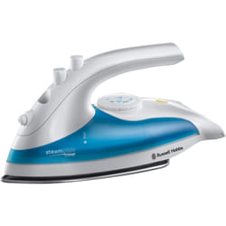 Russell Hobbs Steam Glide Travel Iron Stainless Steel Soleplate White