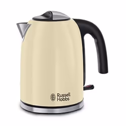 Russell Hobbs 20415-70, 1.7 L, 2400 W, Cream, Stainless steel, Water level indicator, Overheat protection