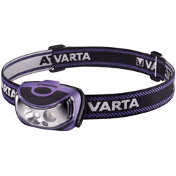 Varta 18630 101 421, Headband flashlight, Black, Purple, IPX4, LED, 2, 120, 1 W