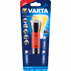 Varta 17627101421, Hand flashlight, Black, Red, Aluminium, IPX4, LED, 1 lamp(s)