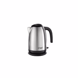 Russell Hobbs Brushed Stainless Steel & Black Electric 1.7L Cordless Kettle with black handle , Pull off lid, Perfect pour sp ...
