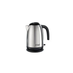 Russell Hobbs Brushed Stainless Steel & Black Electric 1.7L Cordless Kettle with black handle , Pull off lid, Perfect pour spout) 23910