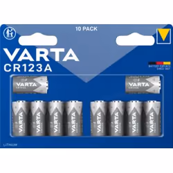 Varta 06205, CR123A, Lithium, 3 V, 10 pc(s), 1430 mAh, Blue, Grey