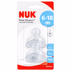 First Choice+ Silicone Replacement Teats , 6-18 Months with Medium Feed Hole , 2 Count