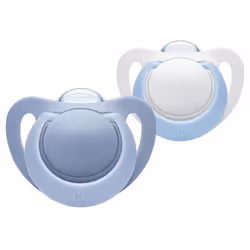NUK Genius Baby Dummies, 0-6 Months, Silicone, BPA Free, Blue, 2 Count